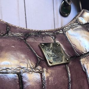 Rare Purple Croc Dooney & Bourke Hobo Purse